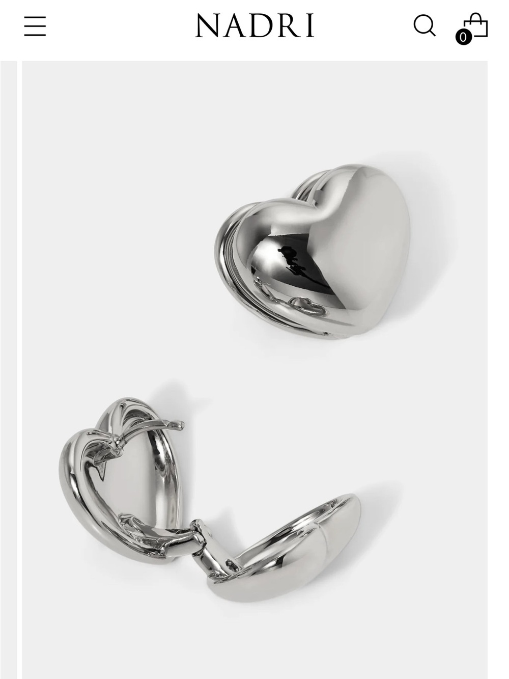 Nadri Heart Huggie Earrings NEW